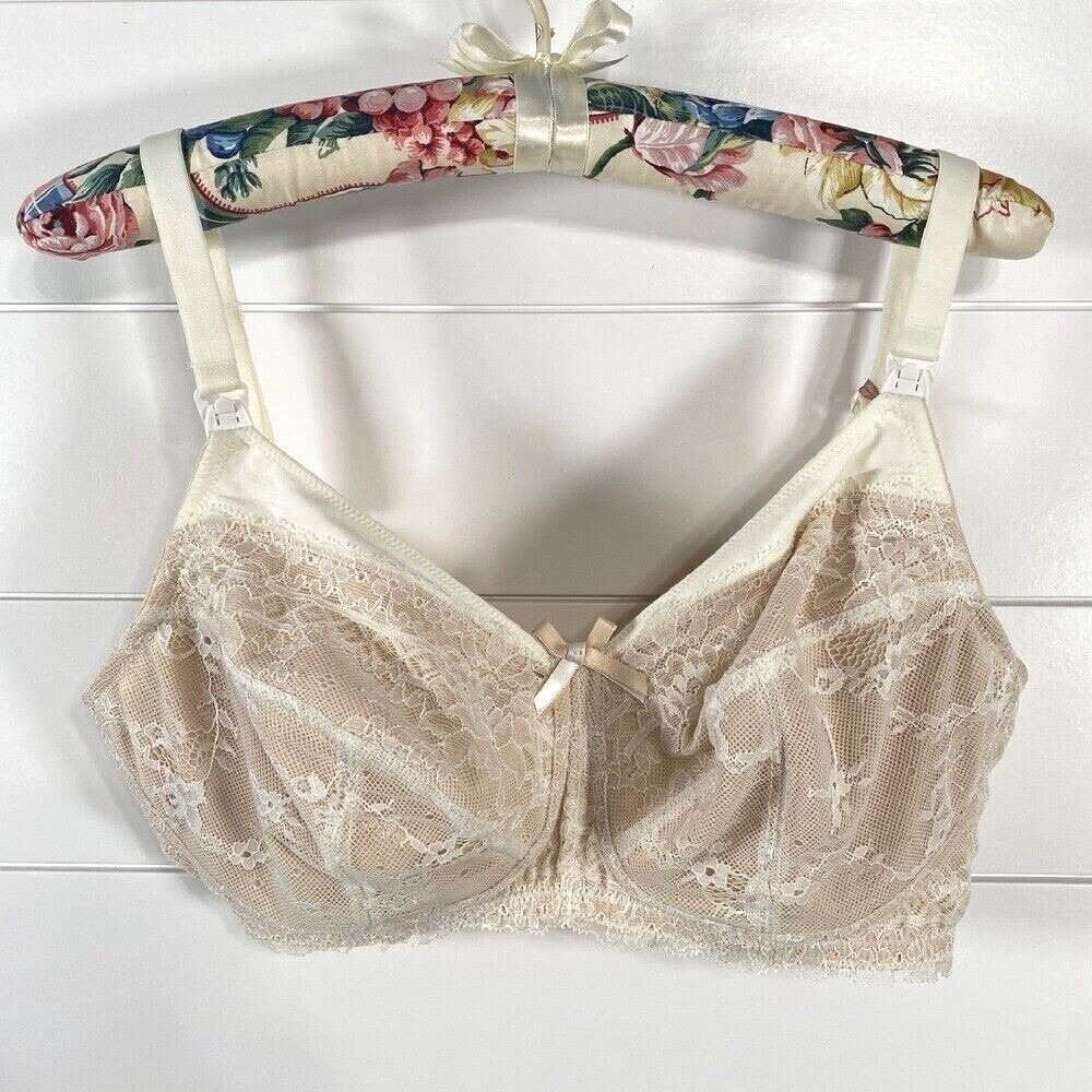 Panache Womens Sophie Nursing Bra 36DD NWT Linen Lace Wireless Adjustable Straps